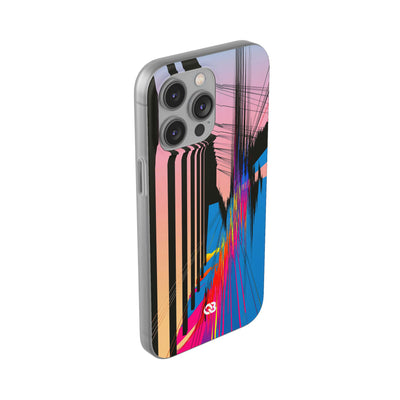 Blue Lite Phone Case for iPhone - Fractured Data Skyline