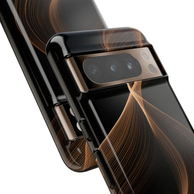Brown Tough Phone Case for Google Pixel - Copper Silk Wave