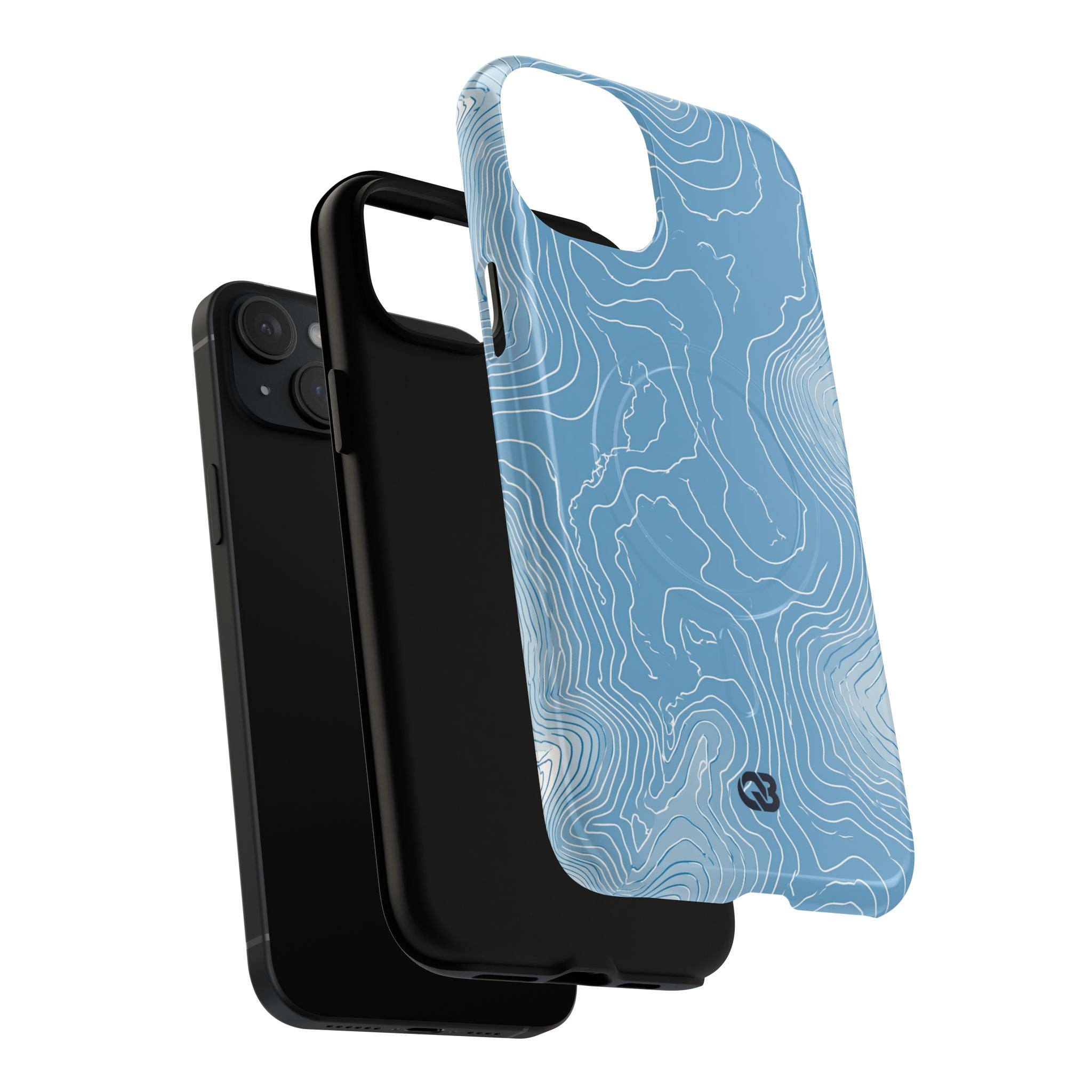 Blue Tough 2.0 Magsafe Phone Case for iPhone - Glacial Ridge Topo