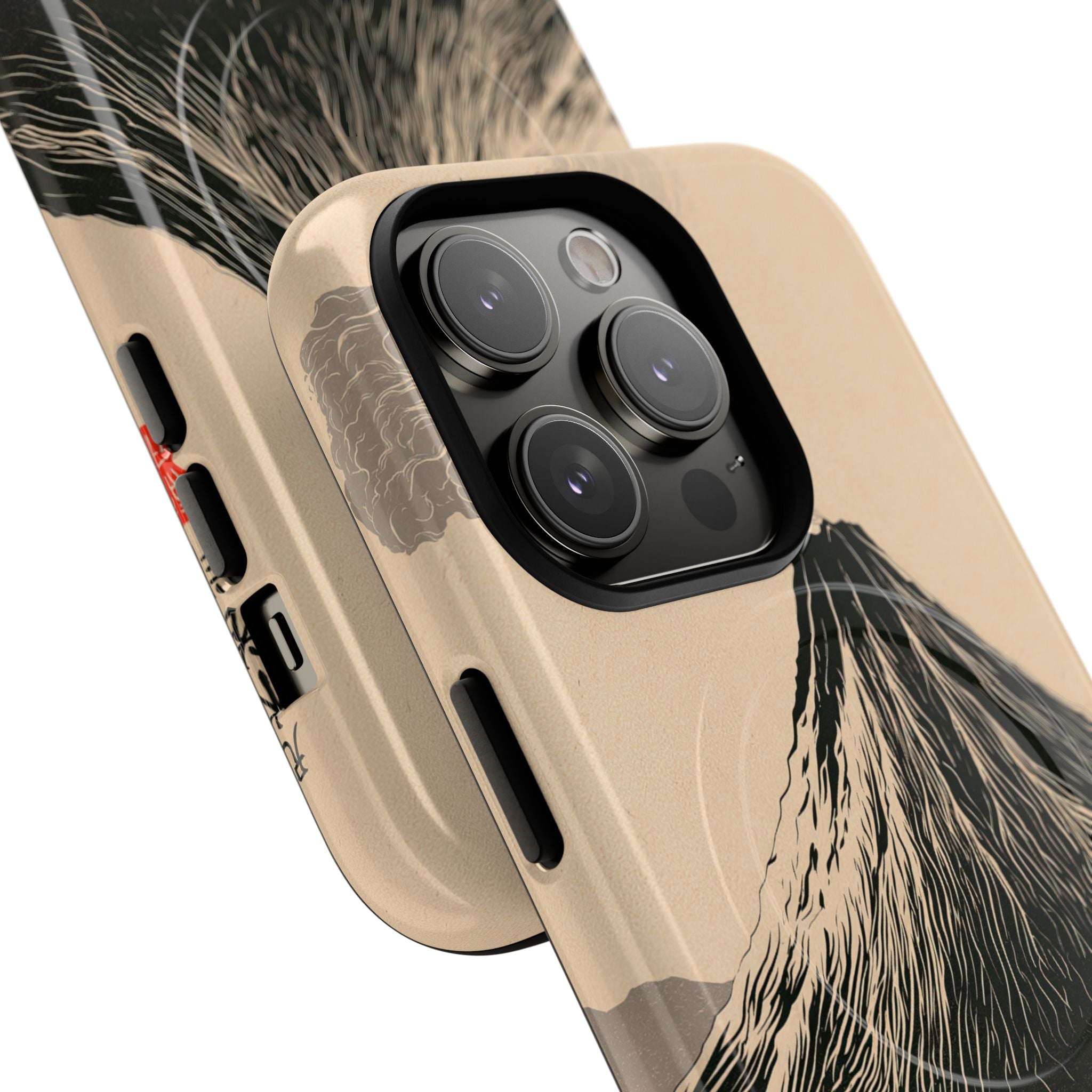 Beige Tough 2.0 Magsafe Phone Case for iPhone - Obsidian Ink Summit