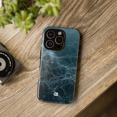 Teal Tough Phone Case for iPhone - Arctic Neural Mesh