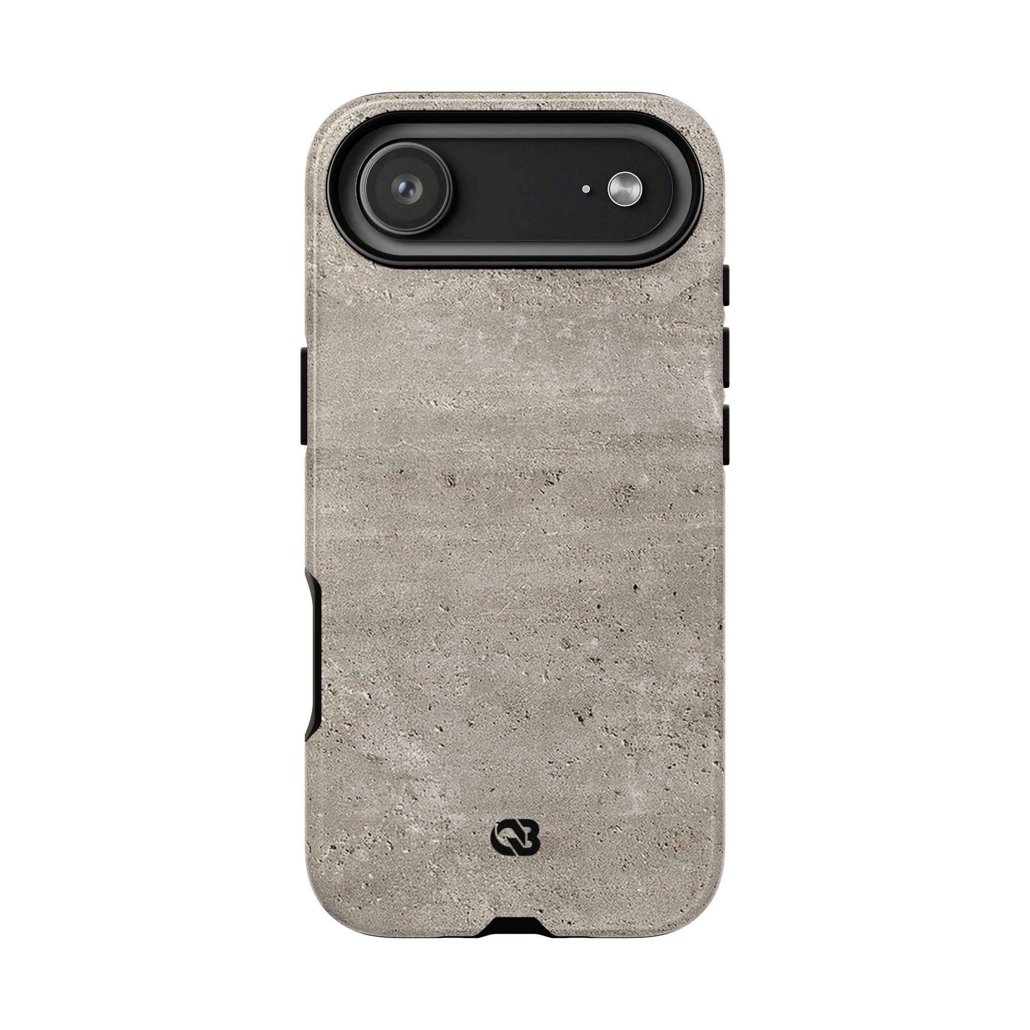 Grey Tough Phone Case for iPhone - Brutalist Stone Grit