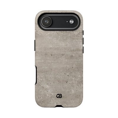 Grey Tough Phone Case for iPhone - Brutalist Stone Grit