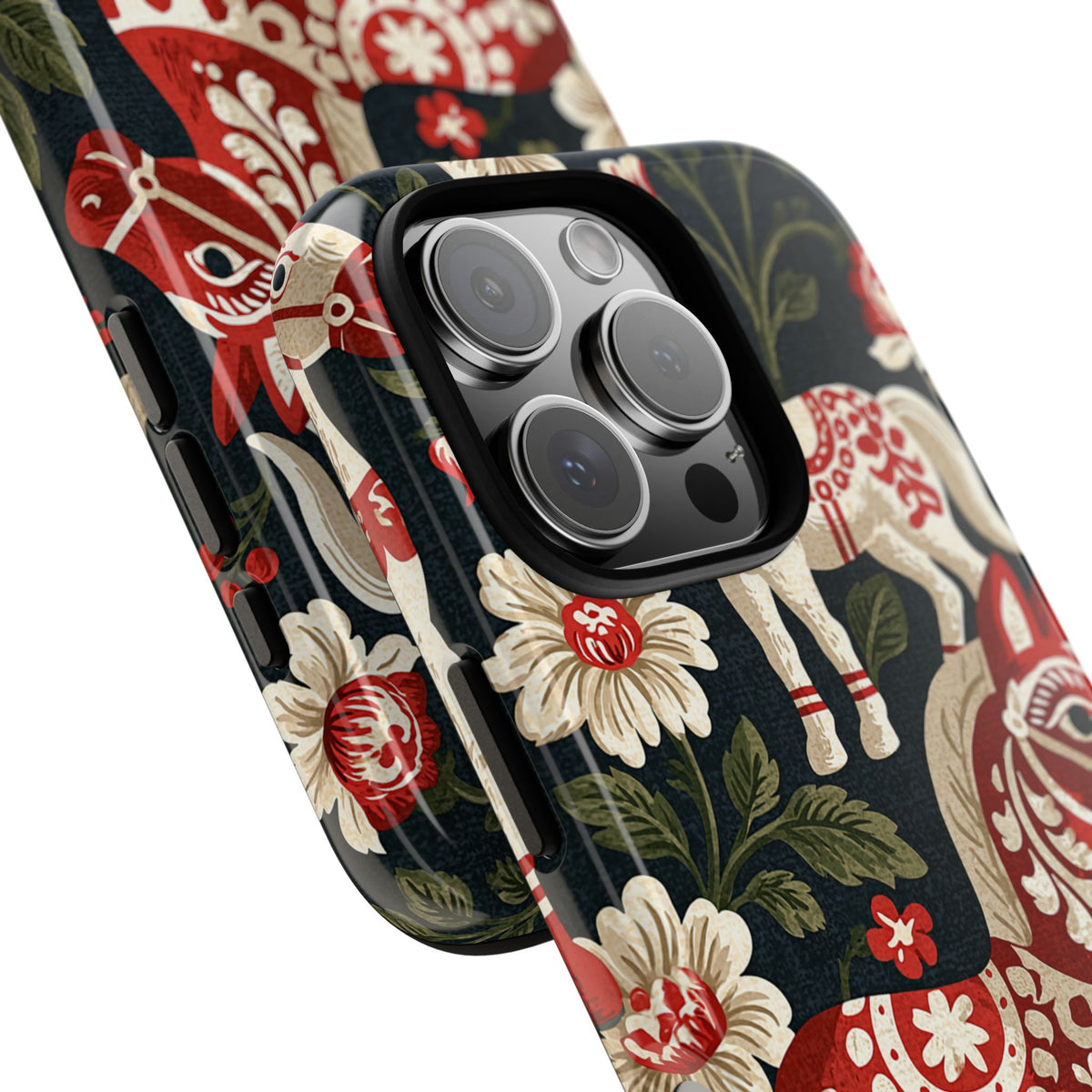 Nordic Dala Meadow · Tough Phone Case for iPhone · Red