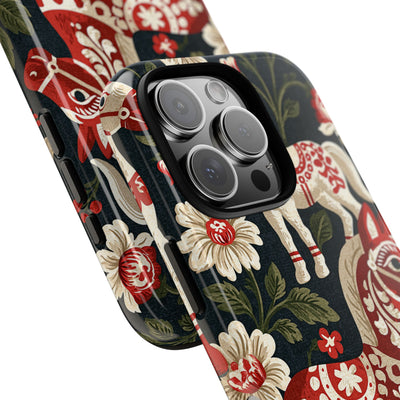 Nordic Dala Meadow · Tough Phone Case for iPhone · Red