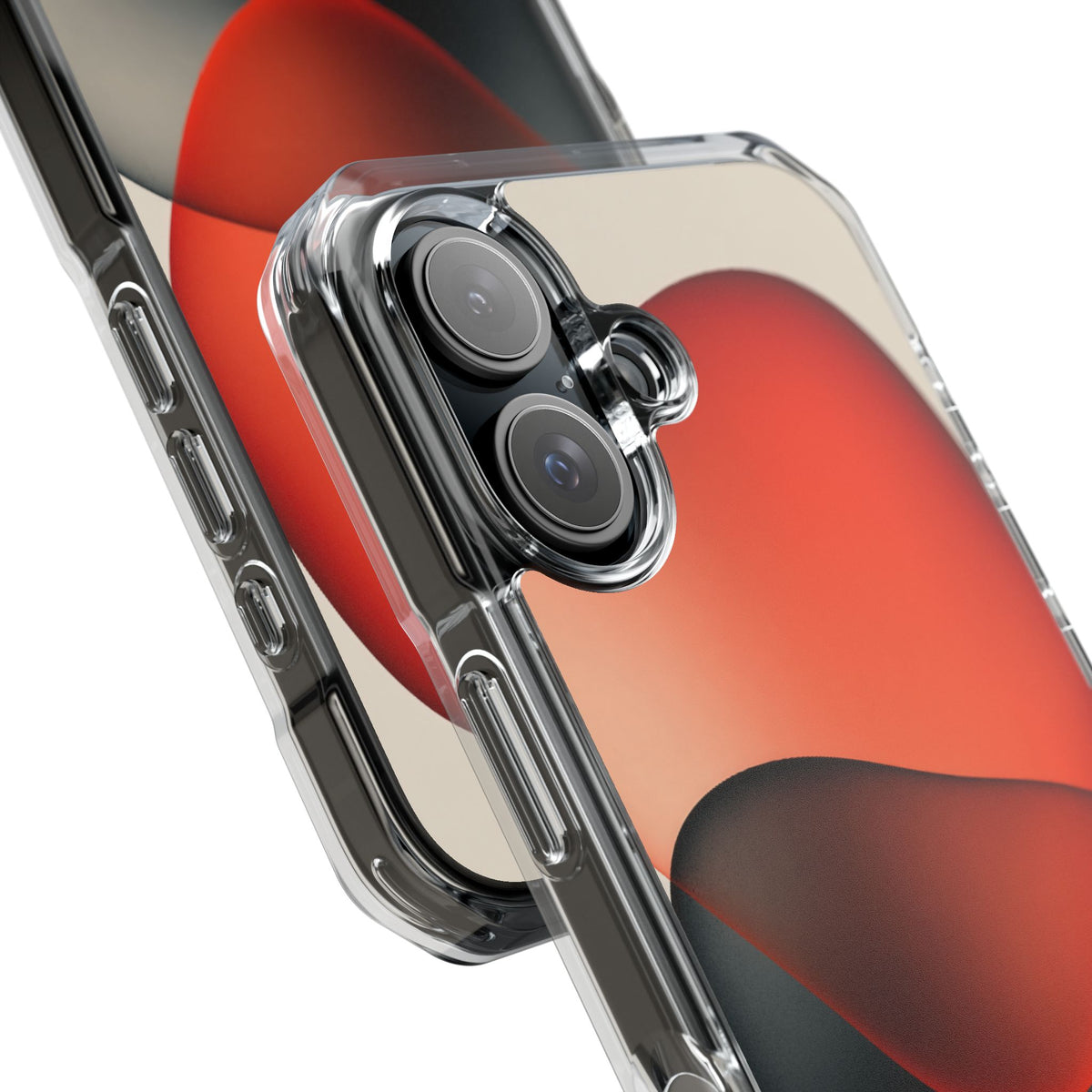 Translucent Crimson Form · Clear Impact Magnetic Phone Case for iPhone · Red