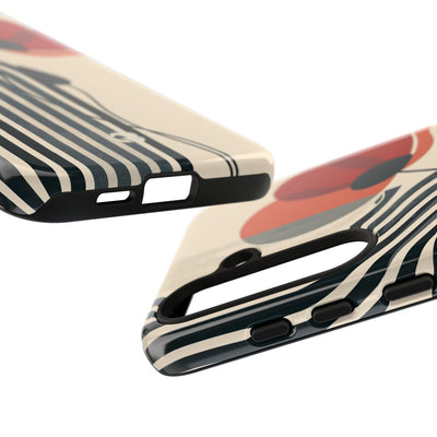 Beige Tough Phone Case for Samsung - Crimson Line Bloom