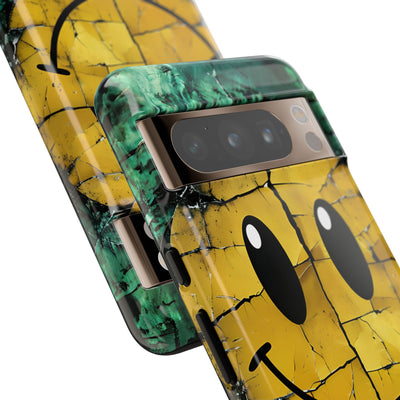 Fractured Yellow Grin · Tough Phone Case for Google Pixel