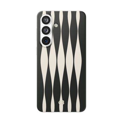 Black Lite Phone Case for Samsung - Ivory Spindle Grid