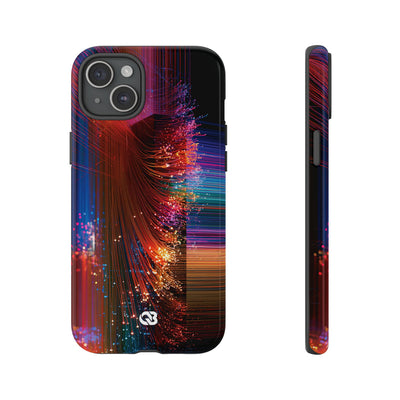 Black Tough Phone Case for iPhone - Cyber Optic Streak