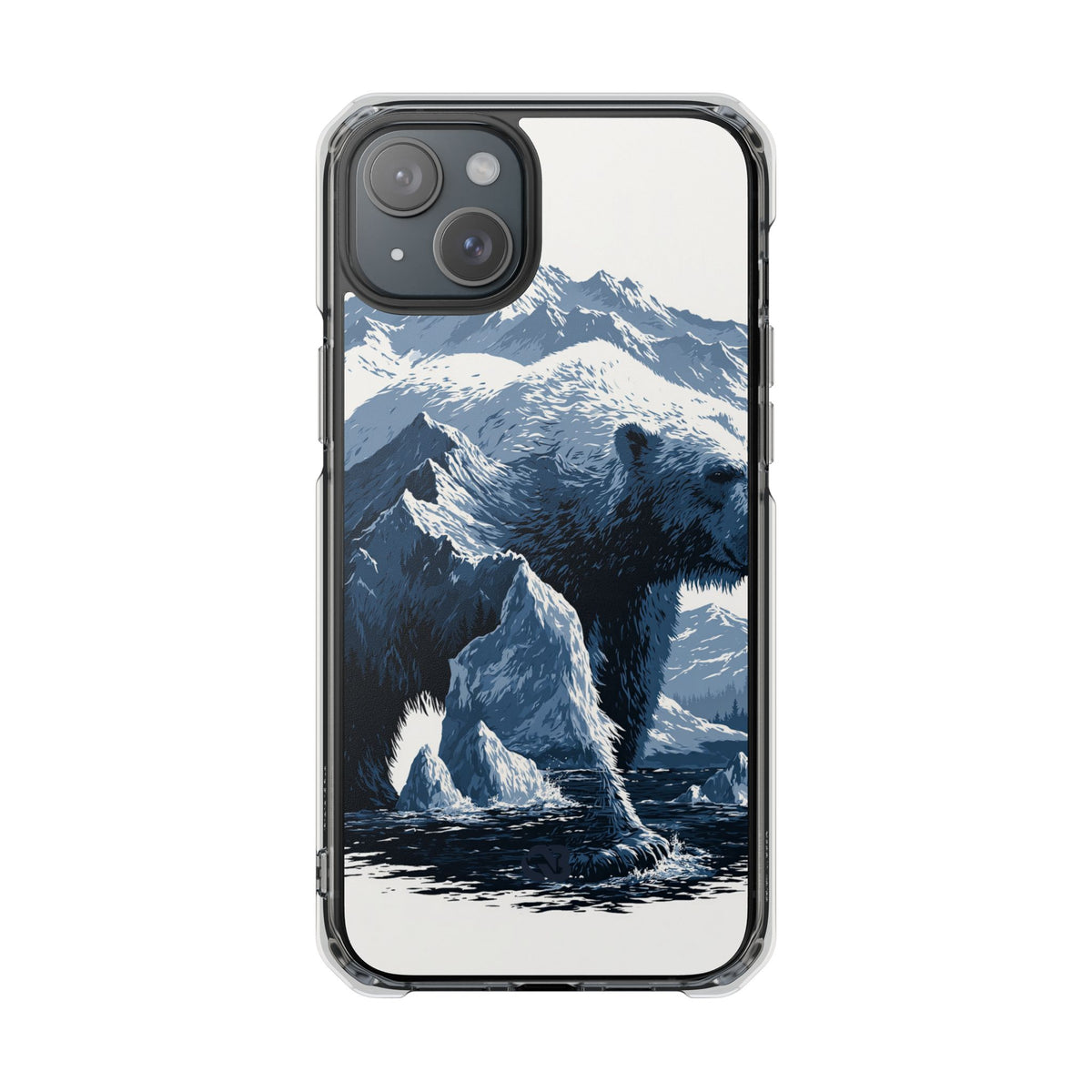 Fjord Summit Bear · Clear Impact Magnetic Phone Case for iPhone · Blue