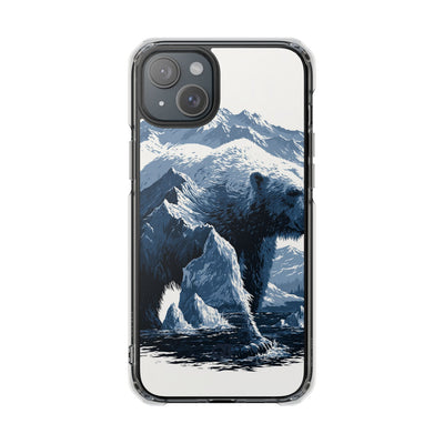 Fjord Summit Bear · Clear Impact Magnetic Phone Case for iPhone · Blue