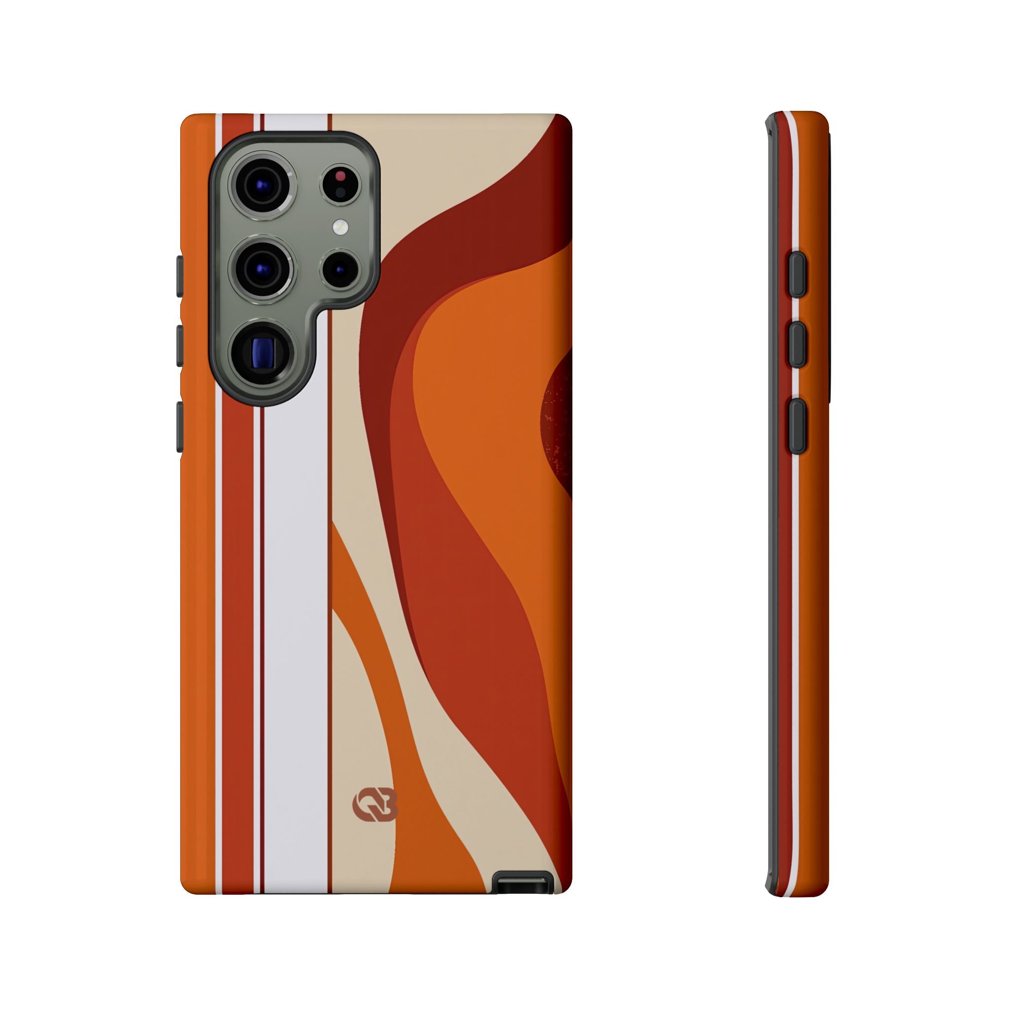 Orange Tough Phone Case for Samsung - Terracotta Metro Line