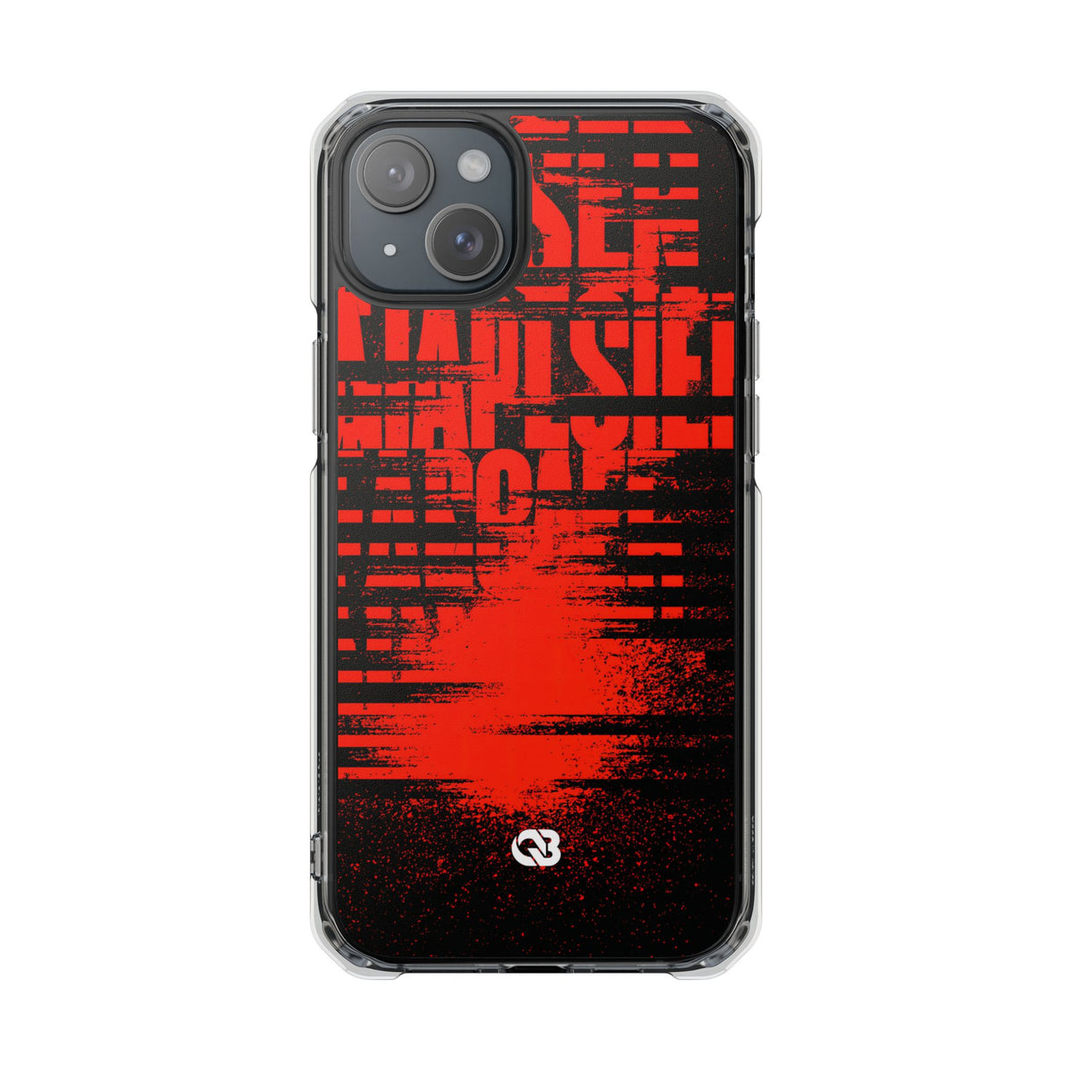 Crimson Redaction · Clear Impact Magnetic Phone Case for iPhone ·  Black