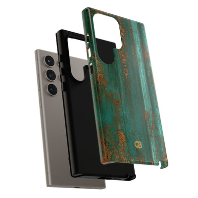 Teal Tough Phone Case for Samsung - Verdigris Copper Siding