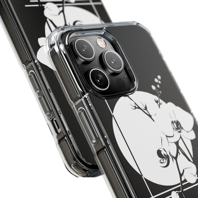 Nocturne Orchid Bloom · Clear Impact Magnetic Phone Case for iPhone ·  Black