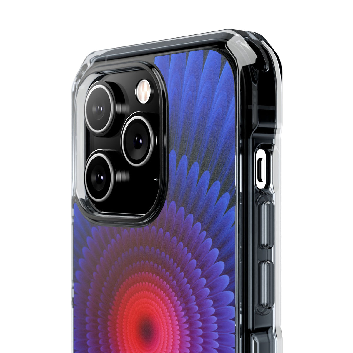 Radial Spectrum Bloom · Clear Impact Magnetic Phone Case for iPhone · Blue