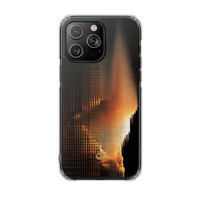 Luminous Grid · Clear Impact Magnetic Phone Case for iPhone · Black