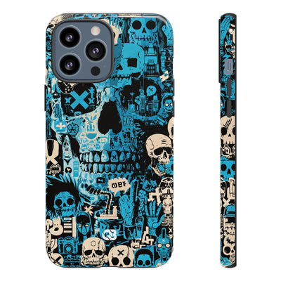 Electric Skull Graffiti · Tough Phone Case for iPhone · Blue