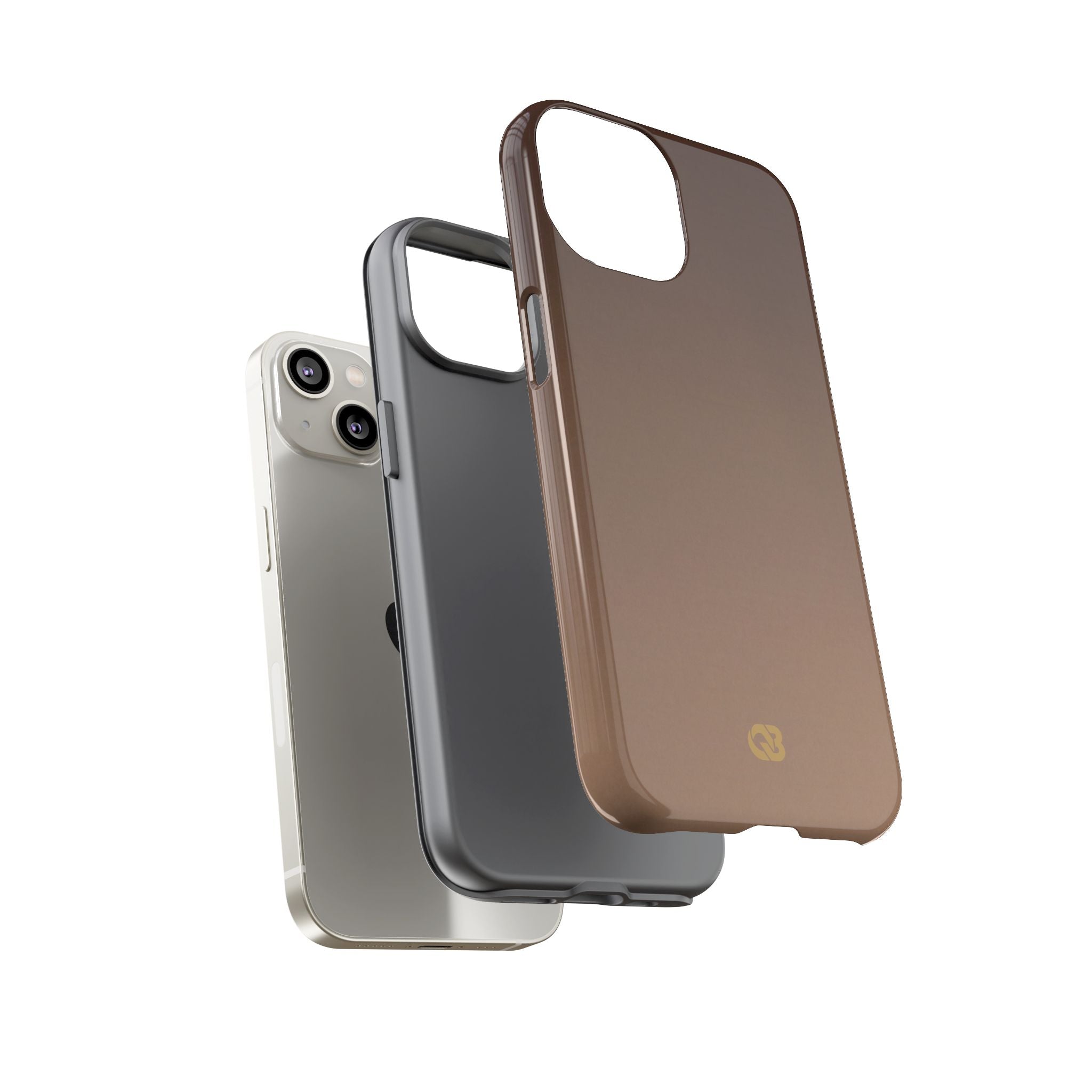 Brown Tough Phone Case for iPhone - Smoked Caramel Fade