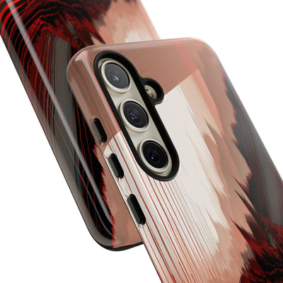 Red Tough Phone Case for Samsung - Crimson Pulse Horizon