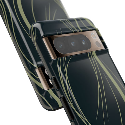 Green Tough Phone Case for Google Pixel - Obsidian Sage Flow