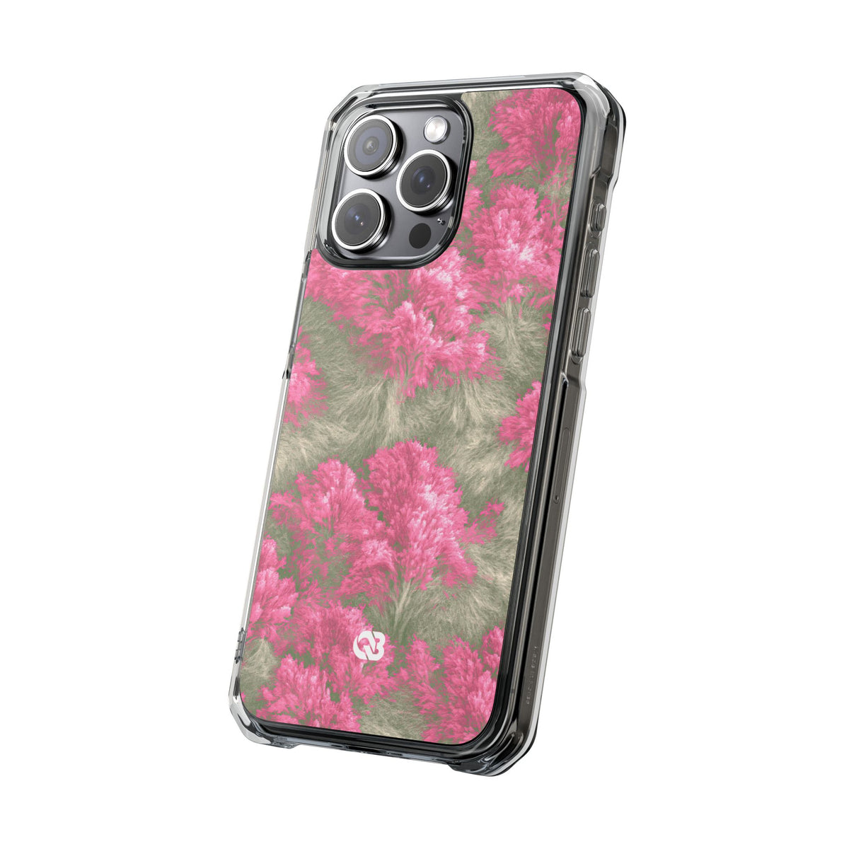 Digital Blossom · Clear Impact Magnetic Phone Case for iPhone · Pink