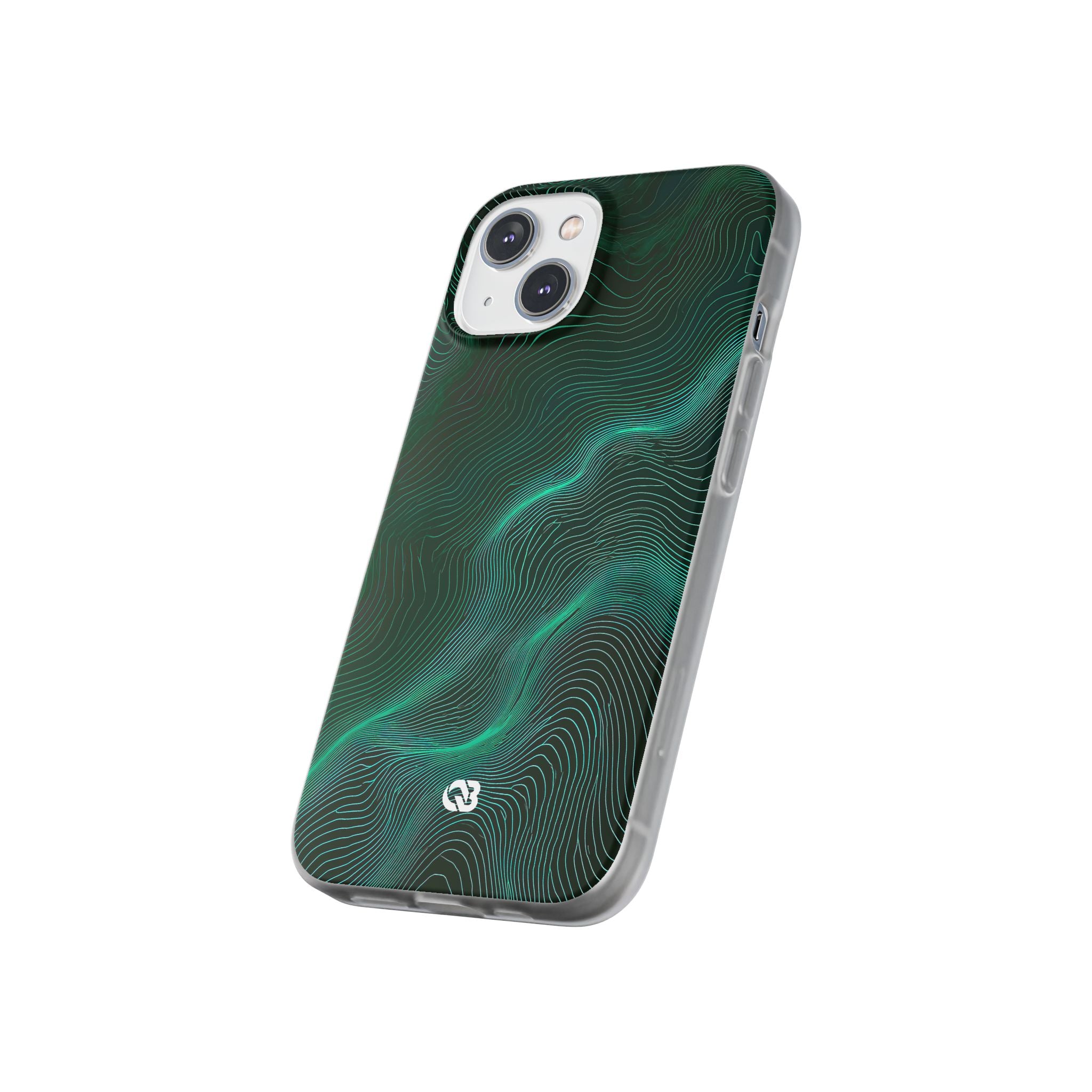 Teal Lite Phone Case for iPhone - Neon Jade Contour