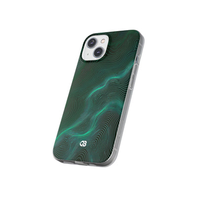 Teal Lite Phone Case for iPhone - Neon Jade Contour