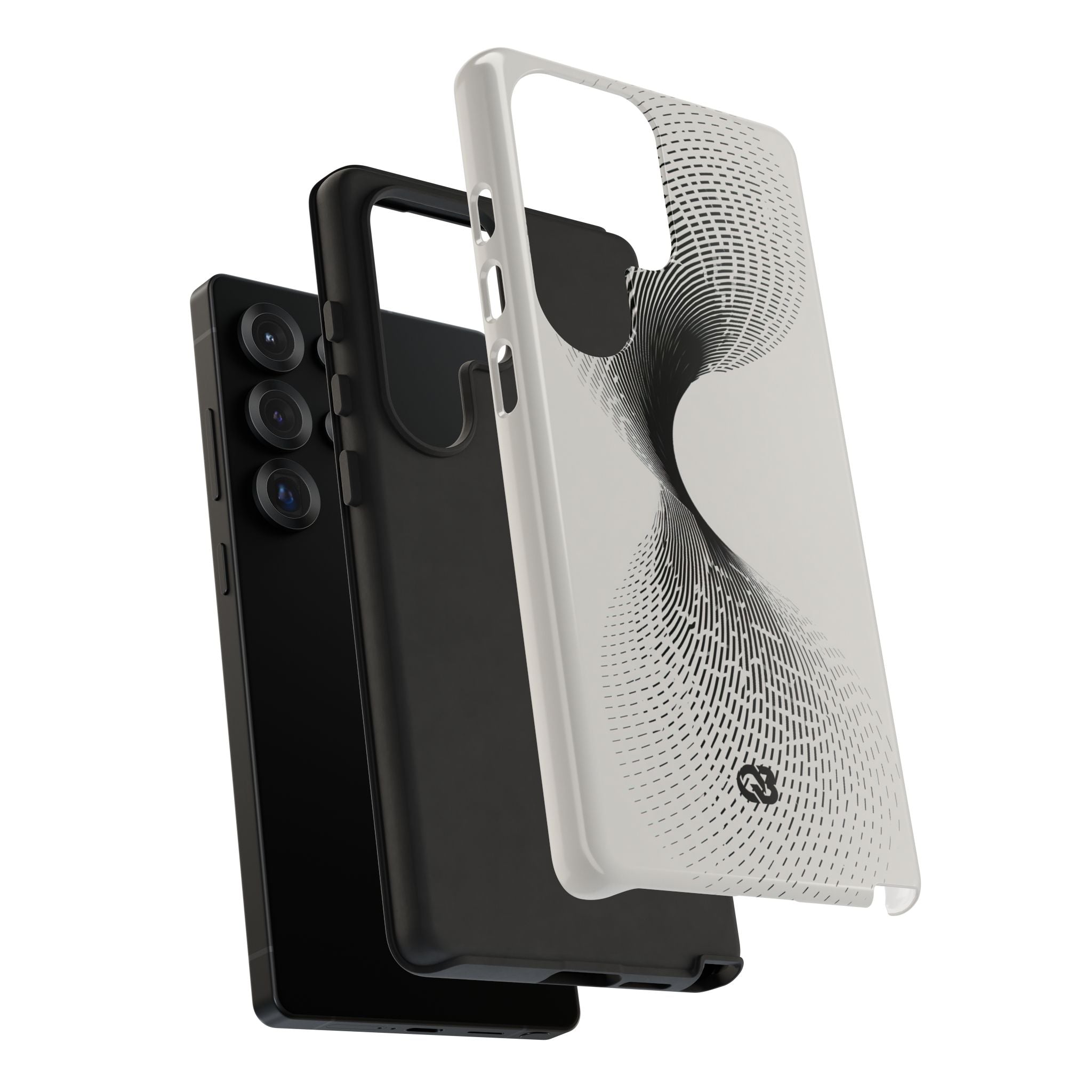 White Tough Phone Case for Samsung - Linear Torsion Grid