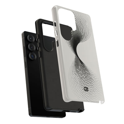 White Tough Phone Case for Samsung - Linear Torsion Grid