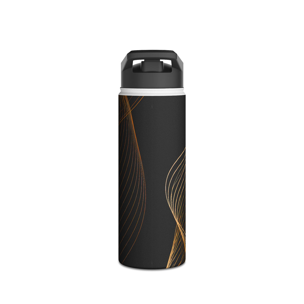 Golden Contour Flow · Insulated Water Bottle · Black
