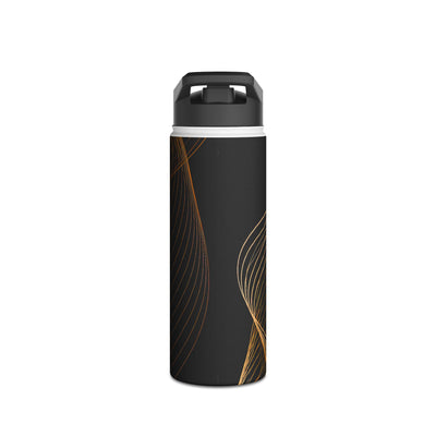 Golden Contour Flow · Insulated Water Bottle · Black