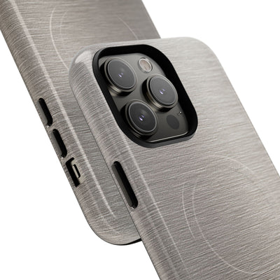 Grey Tough 2.0 Magsafe Phone Case for iPhone - Brushed Nickel Linen