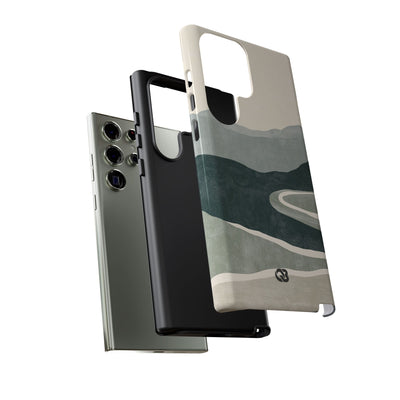 Green Tough Phone Case for Samsung - Misty Sage Valley