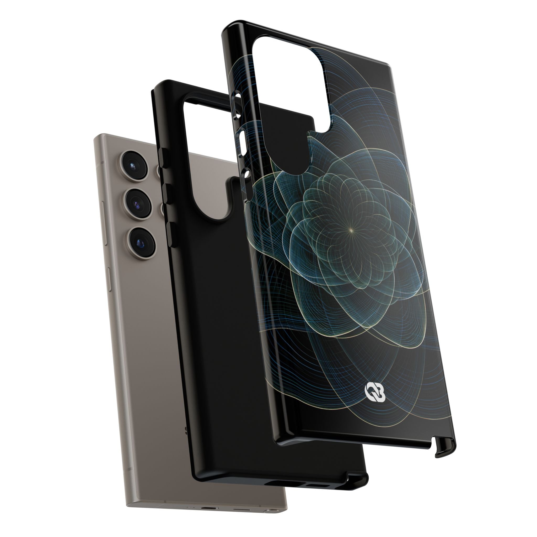 Blue Tough Phone Case for Samsung - Celestial Wireframe Bloom