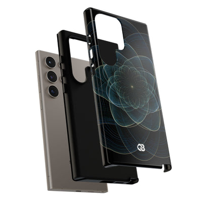 Blue Tough Phone Case for Samsung - Celestial Wireframe Bloom
