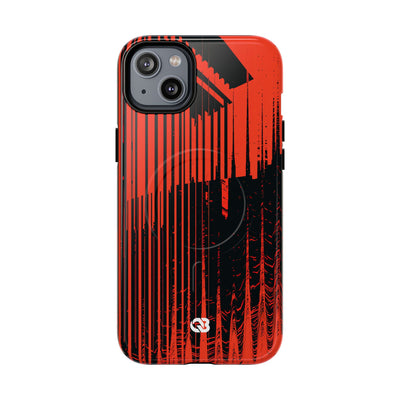 Red Tough 2.0 Magsafe Phone Case for iPhone - Crimson Brutalist Distortion
