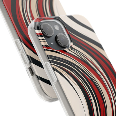 Crimson Flow Waves · Soft Phone Case for iPhone