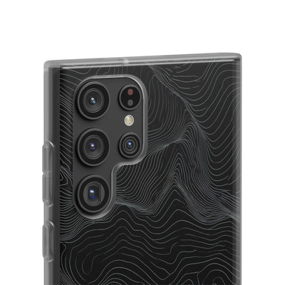 Black Lite Phone Case for Samsung - Obsidian Topo Wireframe