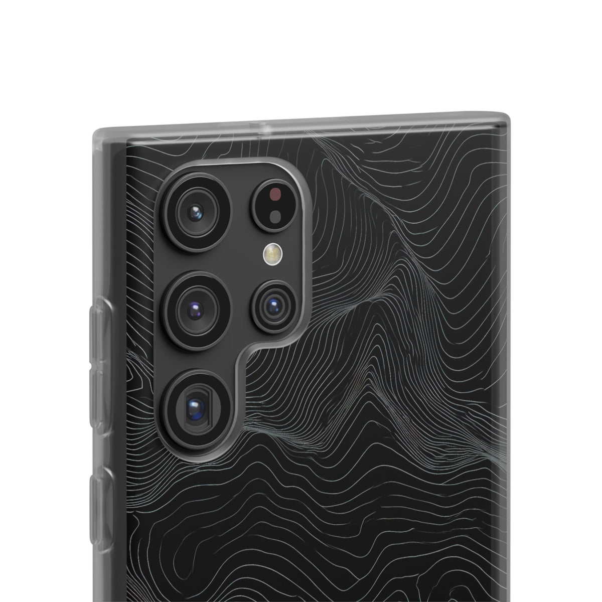 Black Lite Phone Case for Samsung - Obsidian Topo Wireframe