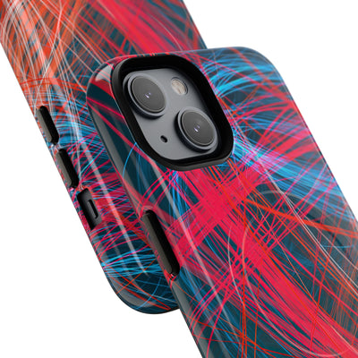 Neon Fiber Stream · Tough 2.0 Magnetic Phone Case for iPhone · Red