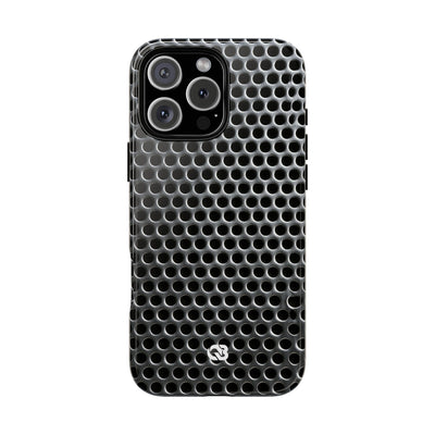 Brushed Perforated Steel · Tough Phone Case for iPhone · Silver