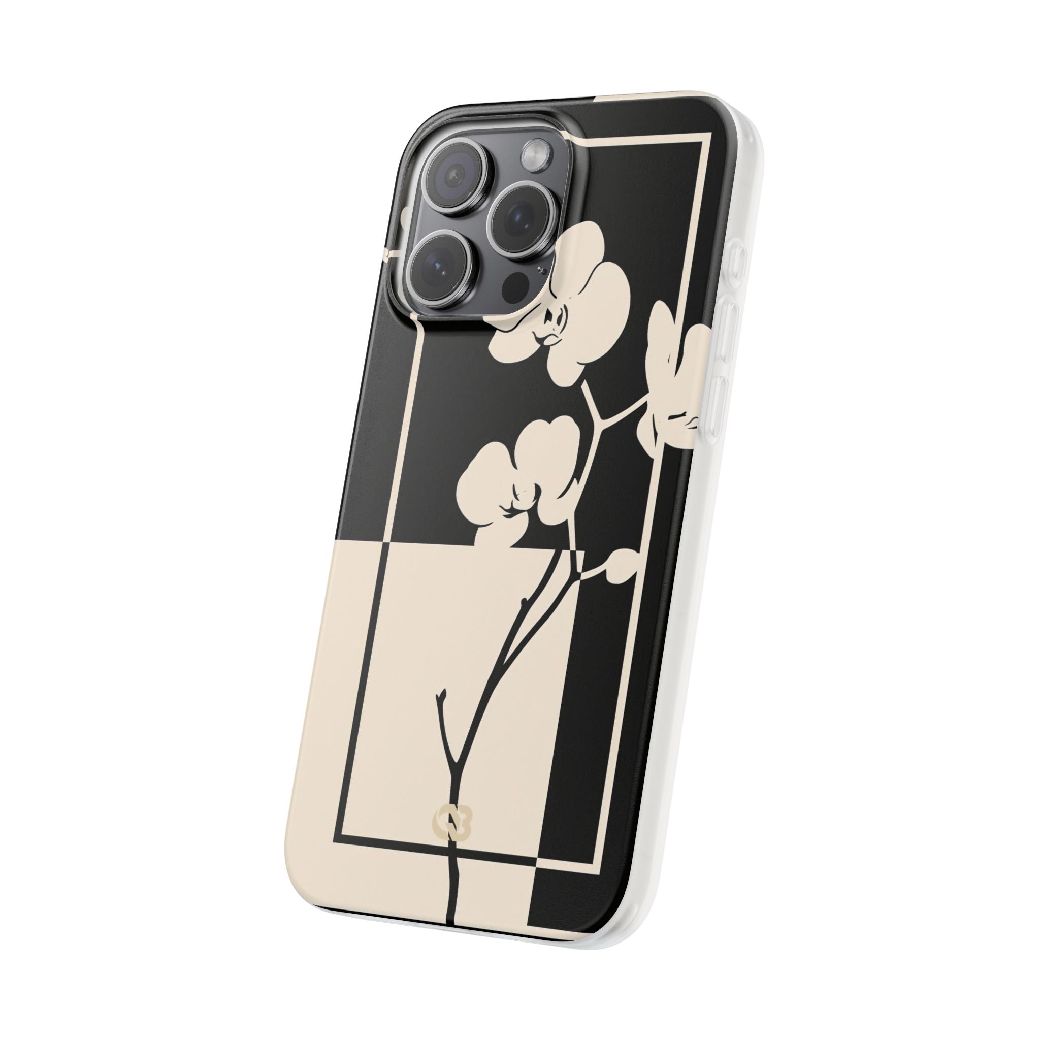Beige Lite Phone Case for iPhone - Nocturnal Orchid Frame