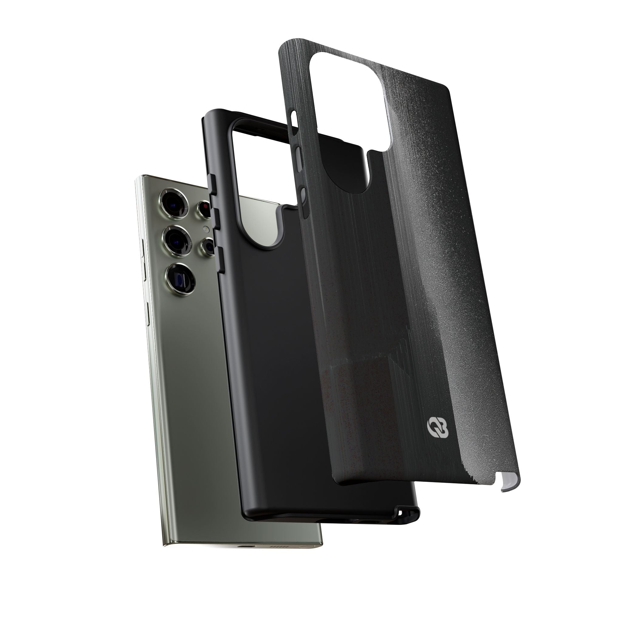 Black Tough Phone Case for Samsung - Brutalist Pixel Monolith