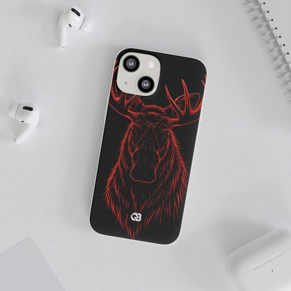 Nordic Moose Contour · Lite Phone Case for iPhone ·  Red