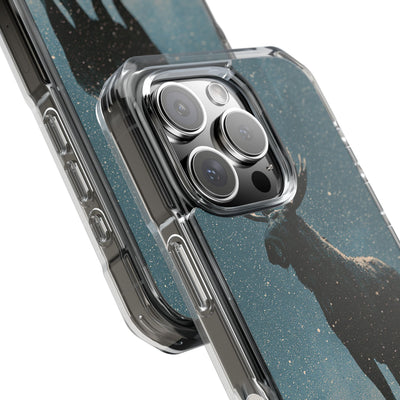 Nordic Boreal Moose · Clear Impact Magnetic Phone Case for iPhone · Blue
