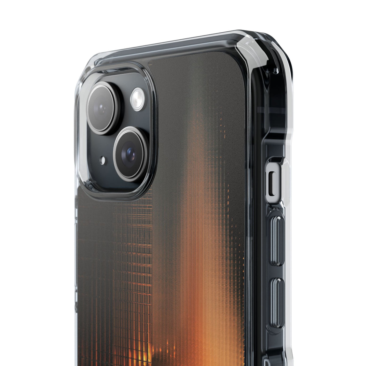 Luminous Grid · Clear Impact Magnetic Phone Case for iPhone · Black