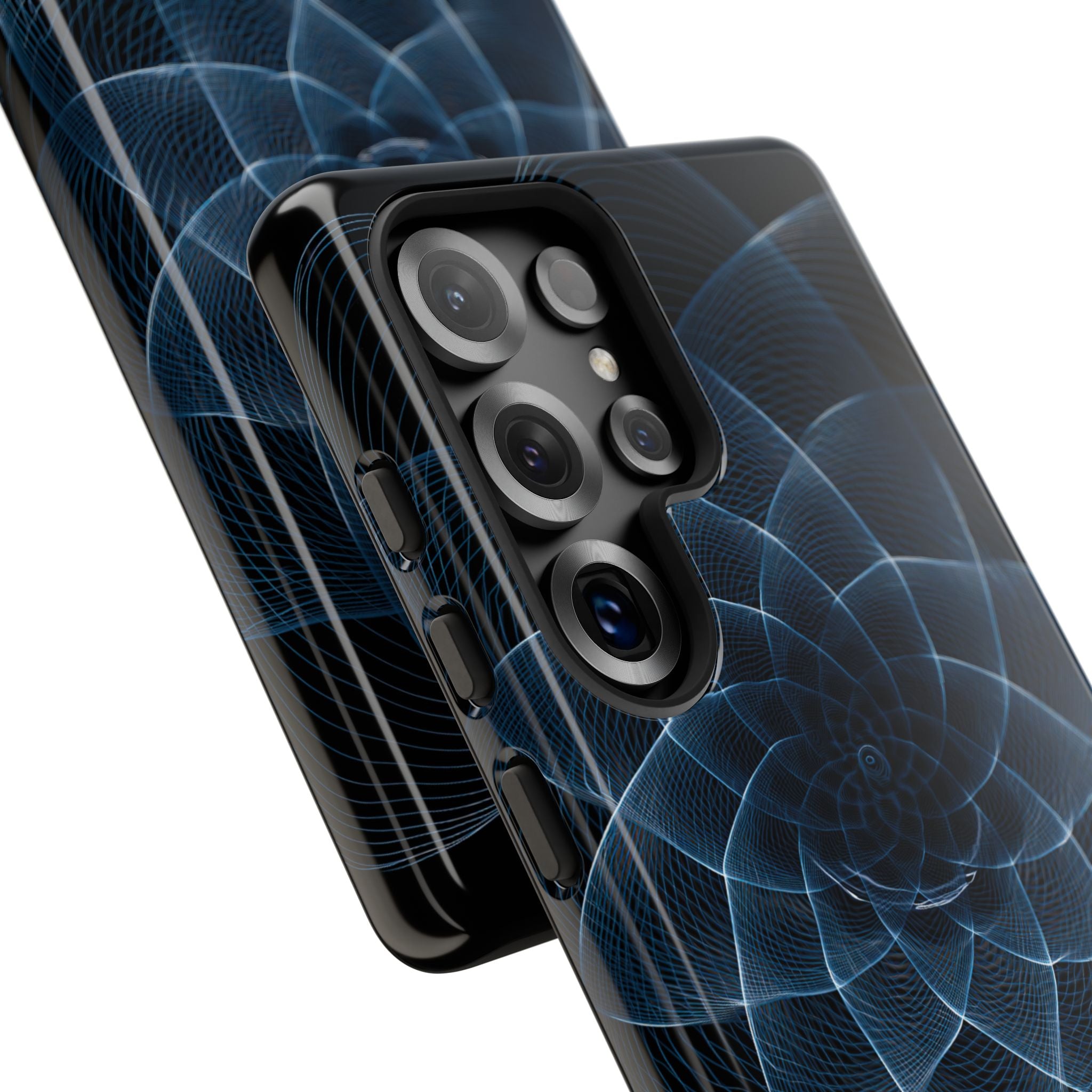 Blue Tough Phone Case for Samsung - Cobalt Geometric Bloom