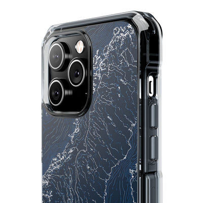 Nordic Contour Chart · Clear Impact Magnetic Phone Case for iPhone · Blue